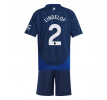 Manchester United Victor Lindelof #2 Koszulka Wyjazdowa dzieci 2024-25 Krótki Rękaw (+ krótkie spodenki)